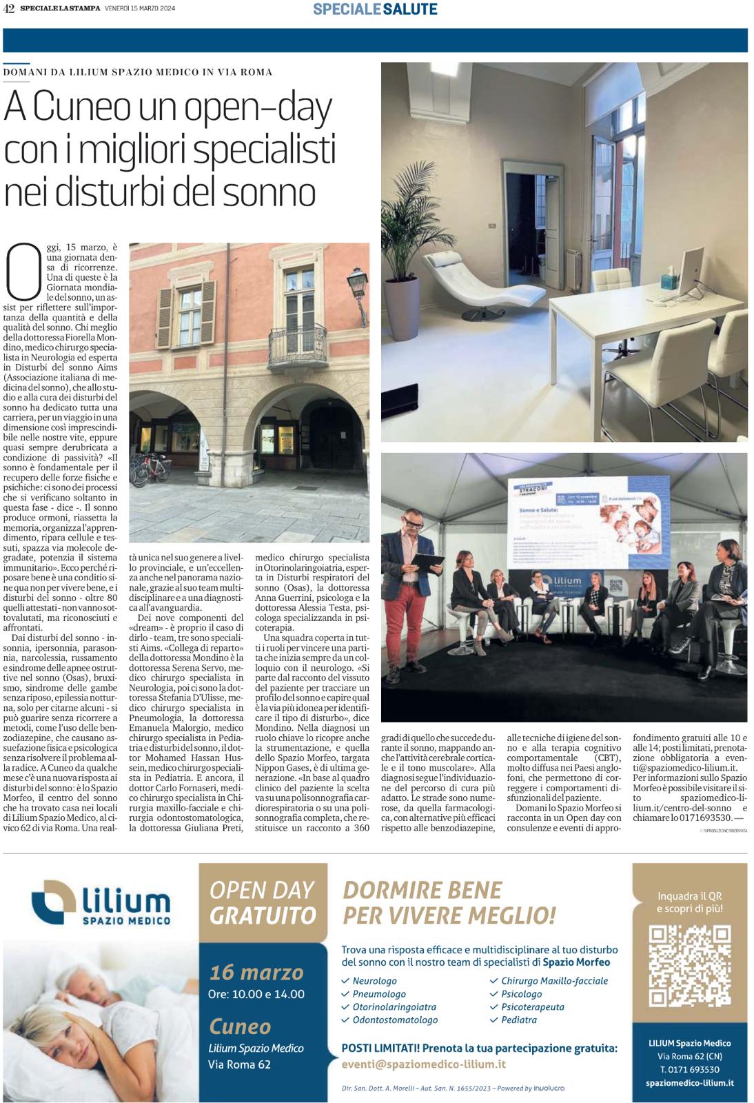 Morfeo, il Centro del Sonno di Cuneo presso il poliambulatorio Lilium ...
